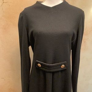 Tory Burch black long sleeve wool dress